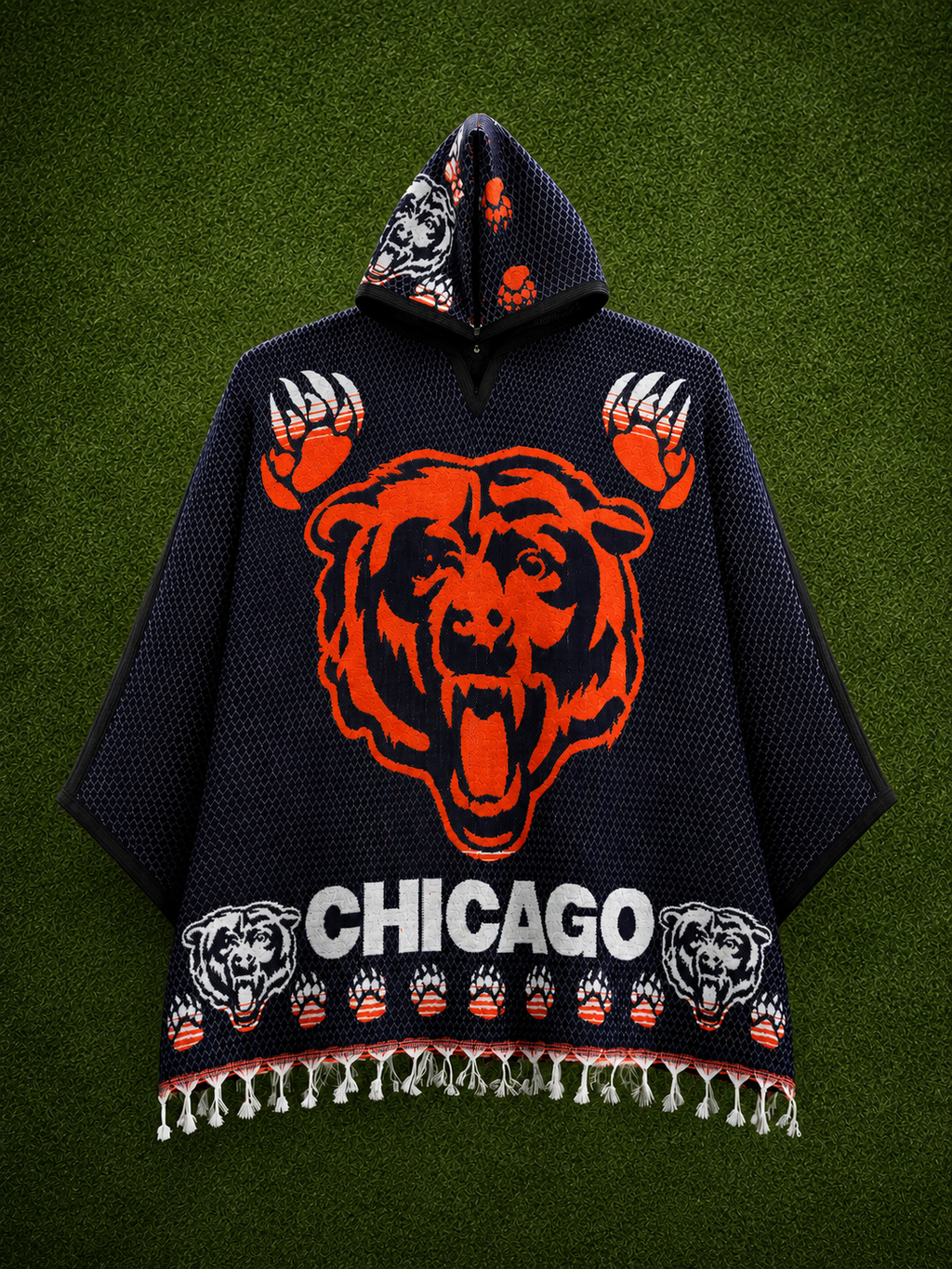 Premium Football Poncho - Chicago Game Day Poncho