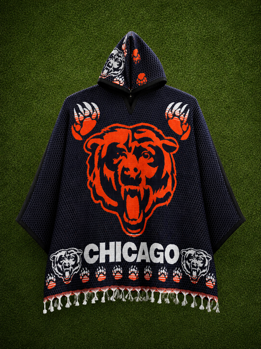 Premium Football Poncho - Chicago Game Day Poncho