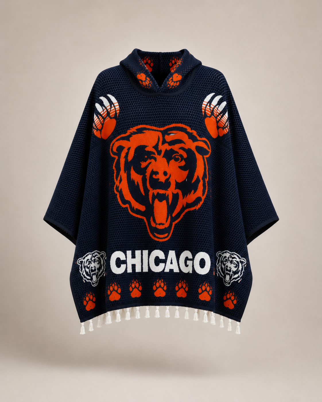 Premium Football Poncho - Chicago Game Day Poncho