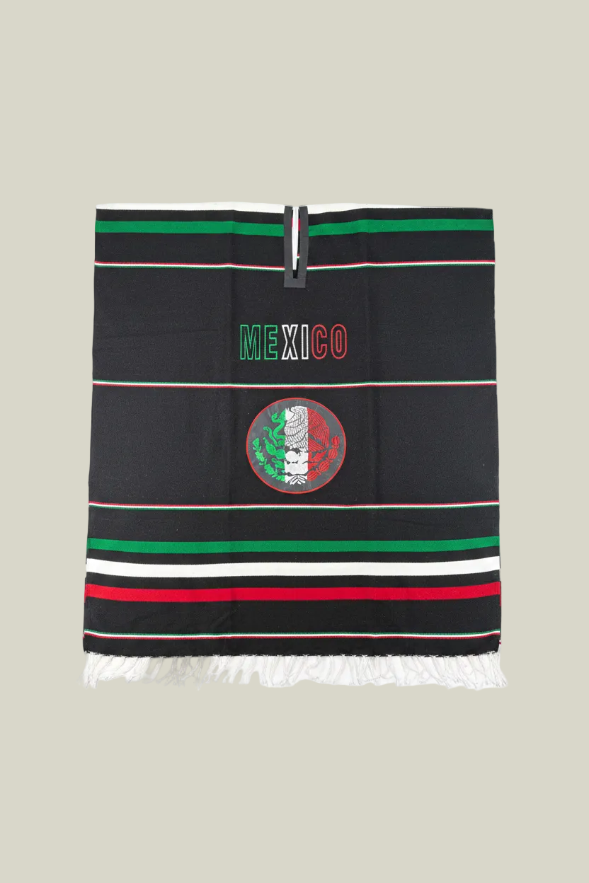 Mexico poncho, heritage poncho, woven gaban, Mexican streetwear, oversized poncho, embroidered poncho, black Mexican poncho, artisan poncho, cultural fashion, heavyweight baja hoodie, traditional woven poncho, Mexican-inspired clothing, premium gaban, festival poncho