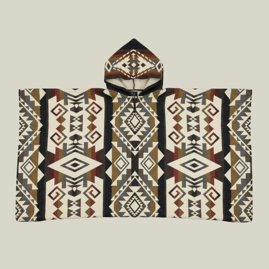 Premium Heritage Poncho - Southwestern Diamond Hooded Poncho
