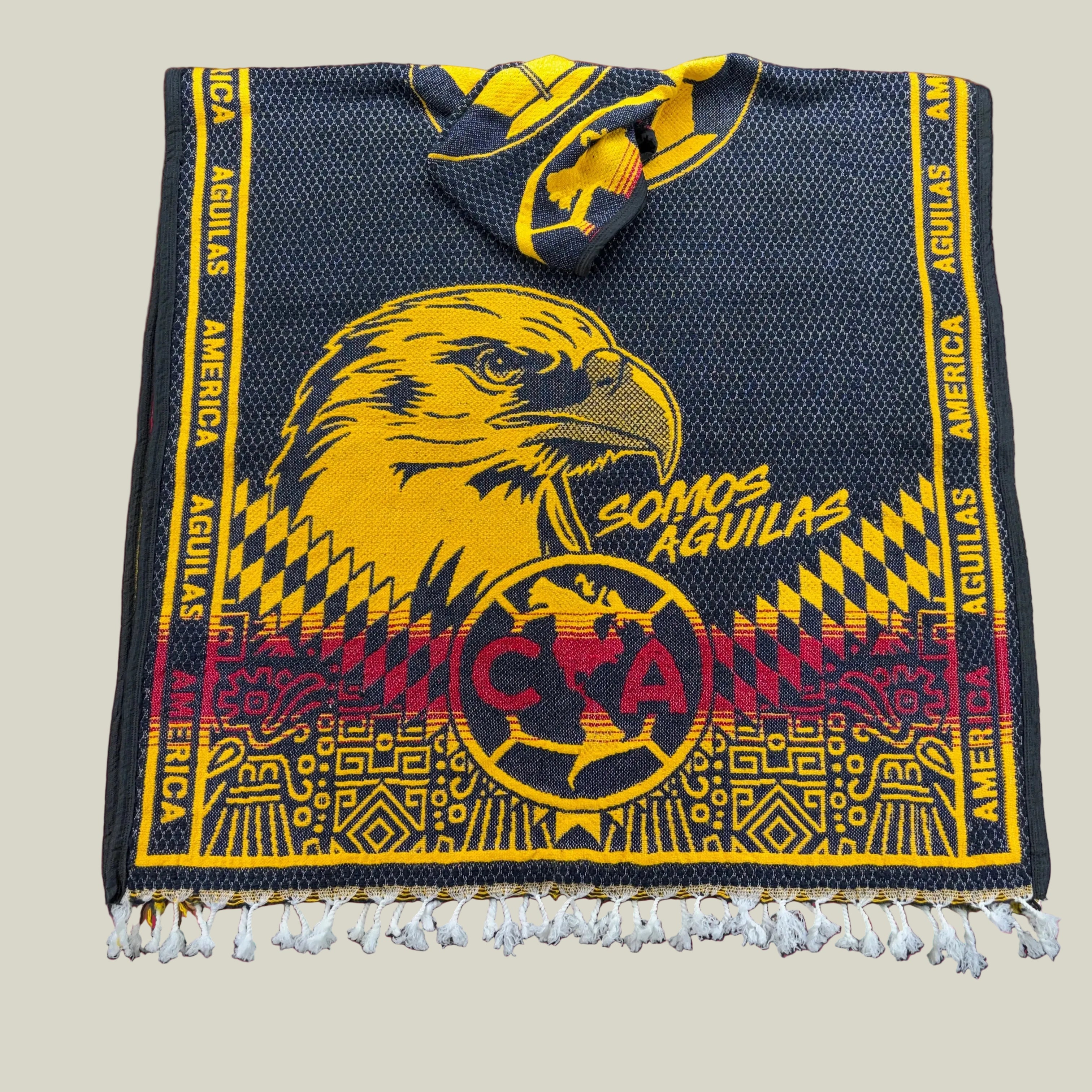 Club América poncho, Club América hoodie, Águilas poncho, Mexican soccer poncho, Liga MX poncho, baja hoodie, hooded poncho, Club América fan gear, Mexican streetwear, oversized poncho, artisan gaban, soccer baja hoodie, Somos Águilas hoodie