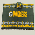 Green and gold poncho, football-inspired poncho, baja hoodie, hooded poncho, oversized poncho, woven gaban, artisan poncho, game day hoodie, sports streetwear, premium baja hoodie, geometric poncho, heavyweight poncho, Midwest football style