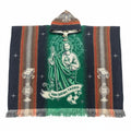 woven hooded poncho, Mexican heritage poncho, San Judas inspired poncho, baja hoodie, artisan gaban, oversized poncho, woven Mexican poncho, spiritual streetwear, heavyweight poncho, festival poncho, cultural fashion, striped woven poncho, cozy hooded gaban, Casa Gaban poncho, traditional inspired poncho